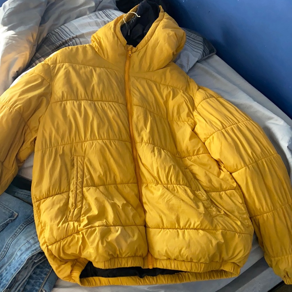 Yellow bubble coat